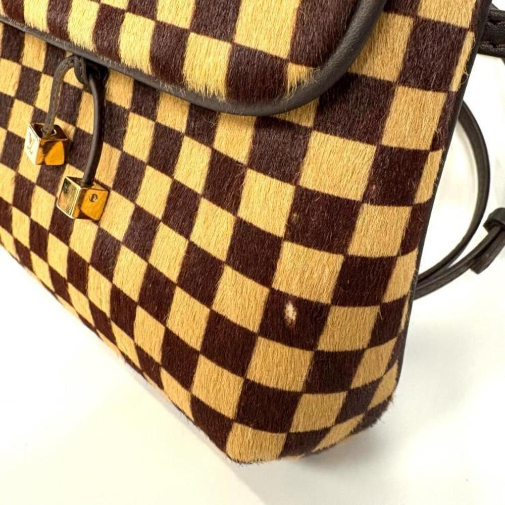 LOUIS VUITTON Authentic Brown Damier Leather Shoulder Bag - Picture 3 of 12